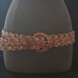 Genuine Leather Studded Braided Hobo Chic Belt